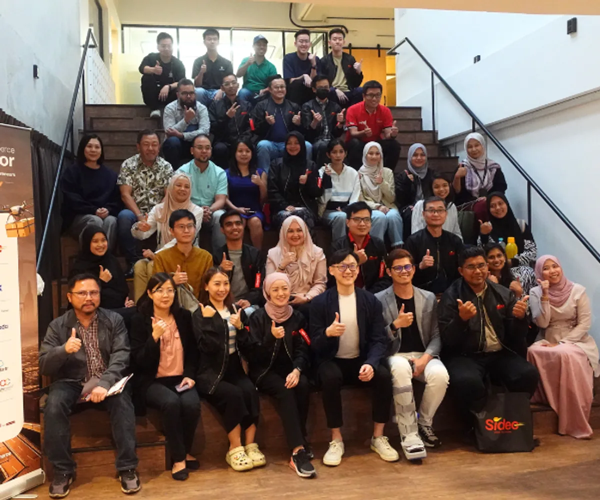 Team celebrating after AI marketing masterclass training
