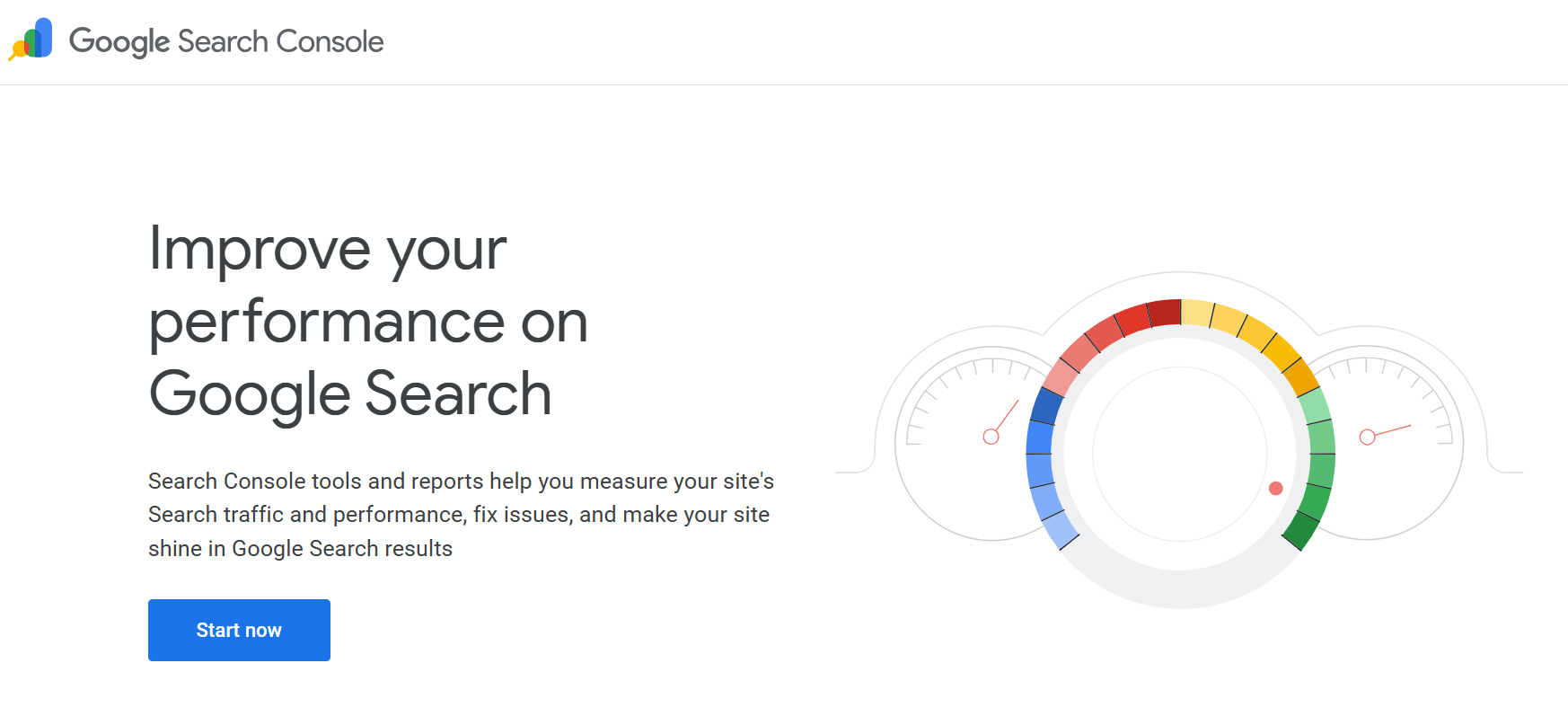 Google Search Console homepage and overview