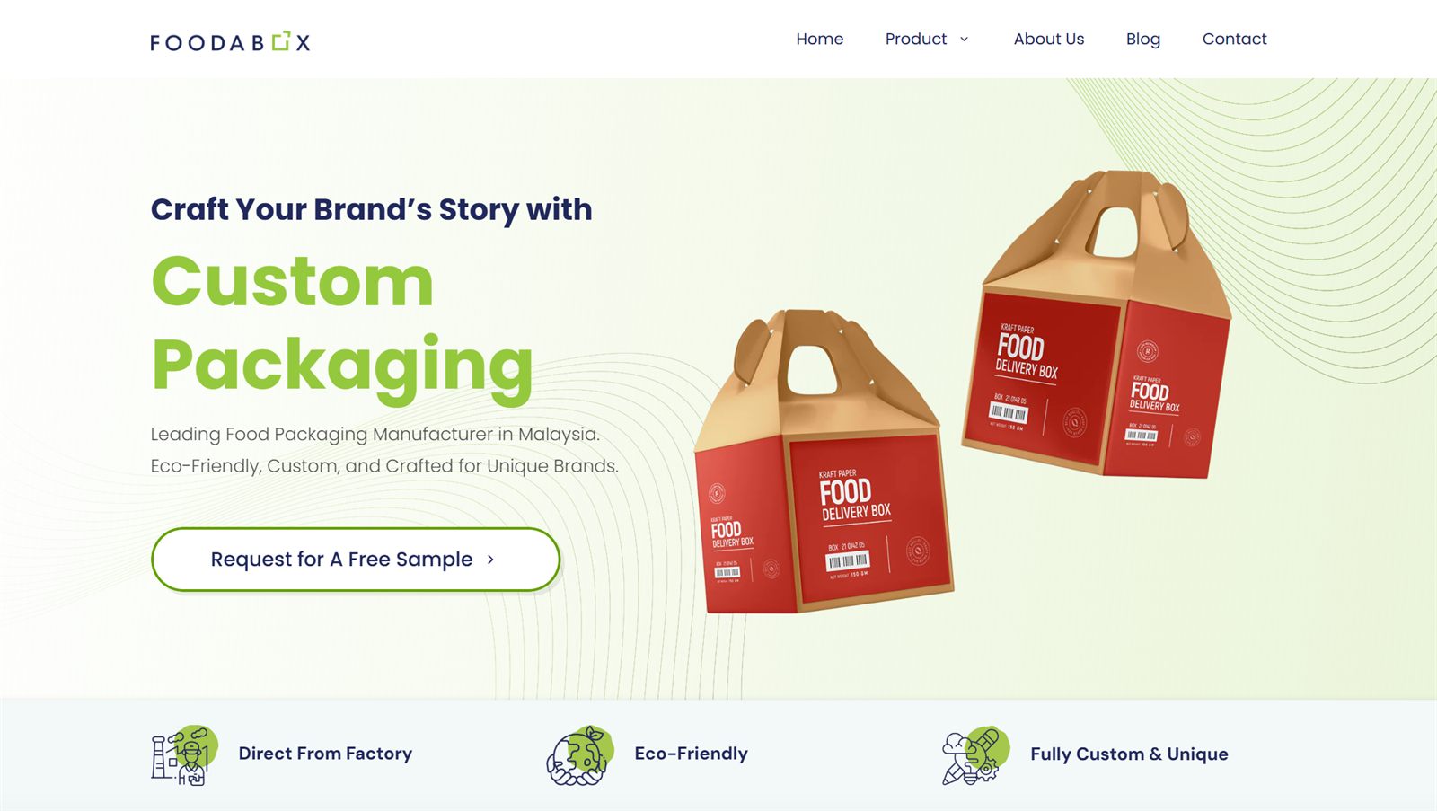 Foodabox custom packaging website