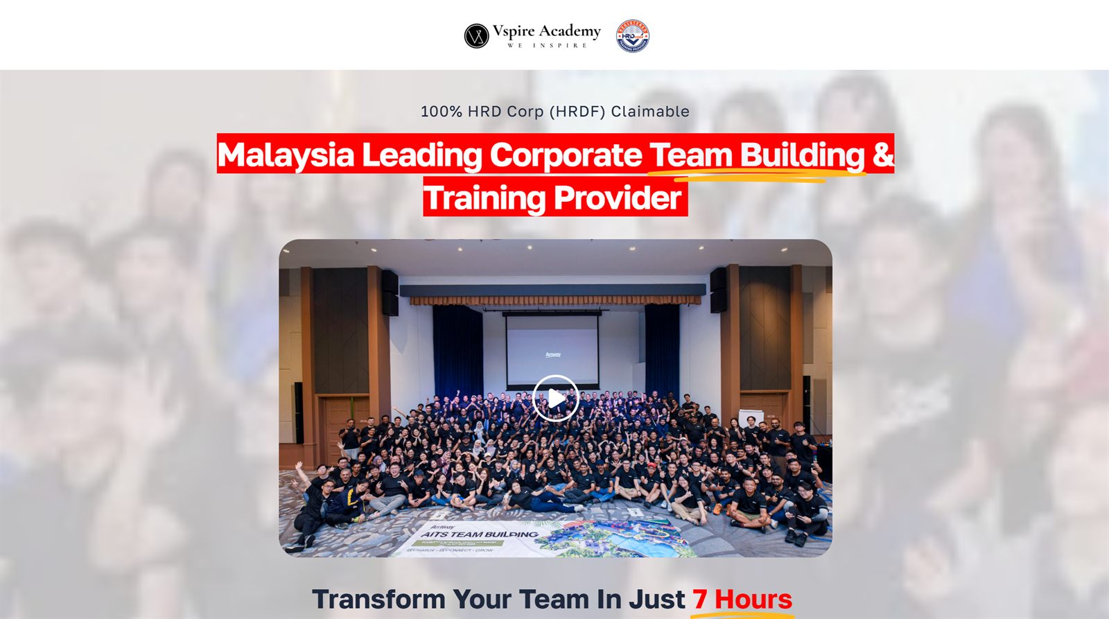 Vspire Academy team building website