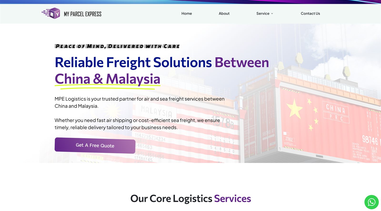 MPE Logistic website